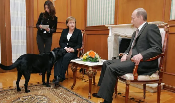 Now the response to the incident that happened 17 years ago.. Putin came to a meeting with a pet dog. The President said that the incident hurt him a lot.