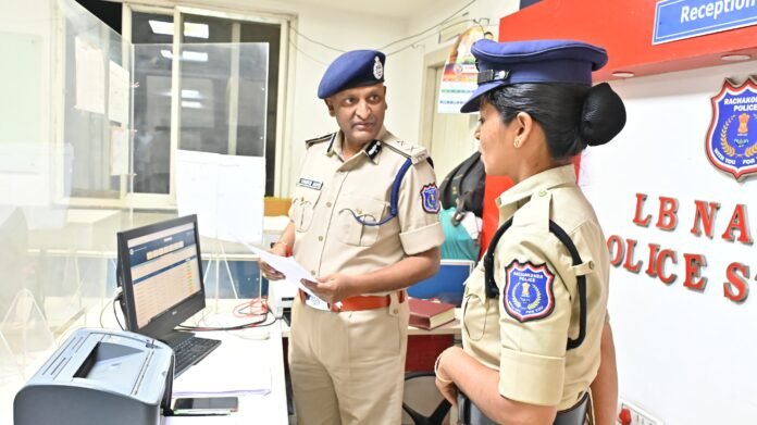 Inspection under the direction of Rachakonda CP.. Ask about the situation in the station.. CP Sudhir Babu gave appropriate suggestions..