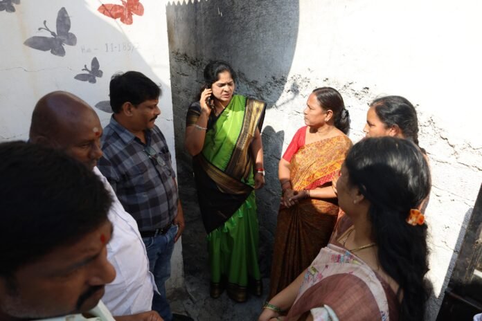 In Balaji Nagar, 31st Division of Badung Pate Municipal Corporation under Maheshwaram Constituency, Mudigonda Lakshmi's house caught fire recently due to a short circuit.