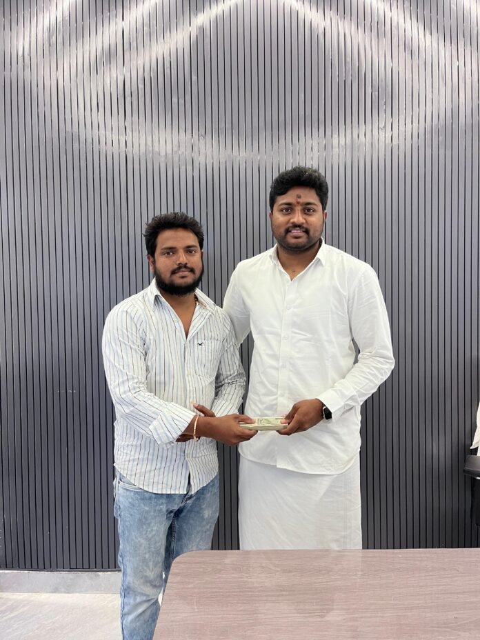 CPNR On behalf of the Foundation Rs. 50 thousand Presented by Chairman Chigirintha Dayasagar Reddy..