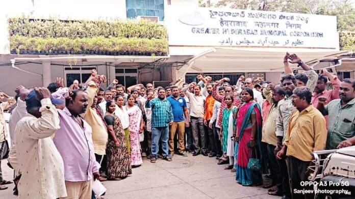 BMEU leaders and other labor leaders who met Additional Commissioner Raghu Prasad and appealed..
