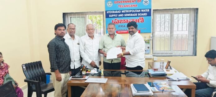 Sewage in the colonies surrounding the city outskirts of Hayat Nagar Division..