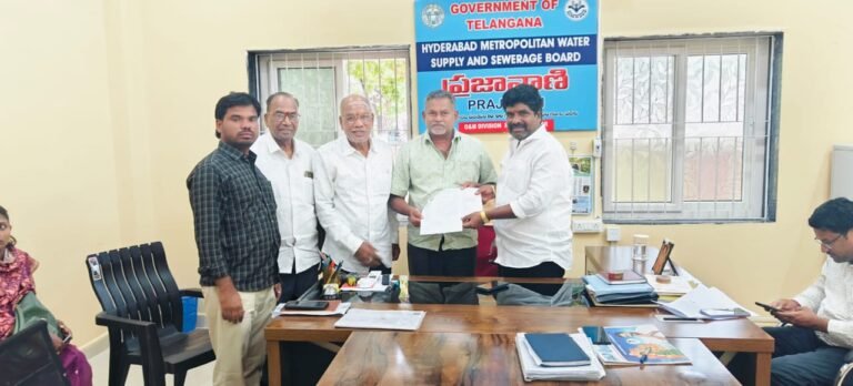 Sewage in the colonies surrounding the city outskirts of Hayat Nagar Division..