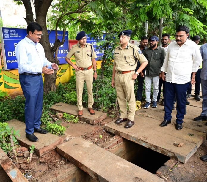 Hydra Commissioner's inspection in Gachhabowli areas
