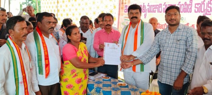 MLA Payam distributed the pattas to the beneficiaries..
