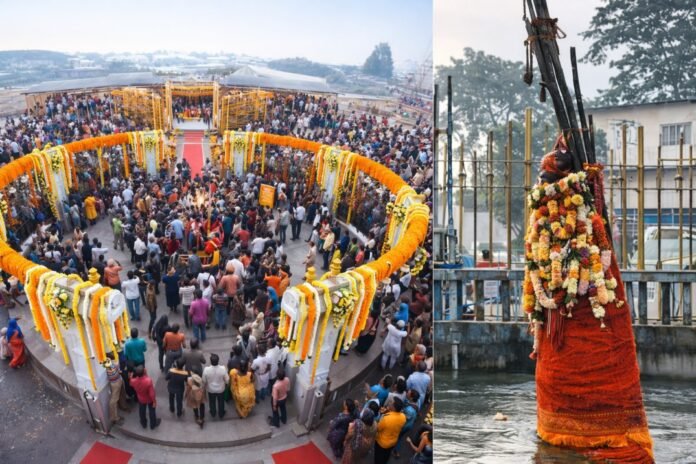 మేడారం సమ్మక్క సారలమ్మ మహా జాతర సందర్భంగా గద్దెల వద్ద భారీగా తరలివచ్చిన భక్తులు, ఆధ్యాత్మిక వాతావరణం