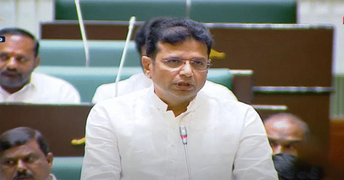 Telangana minister Duddilla Sridhar Babu speaks in Assembly on GHMC and municipal administration reforms